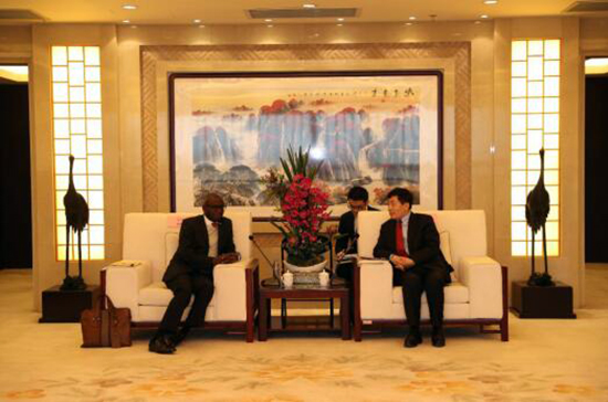 赞比亚外交部常秘查尔维·隆贝一行到访中国有色集团