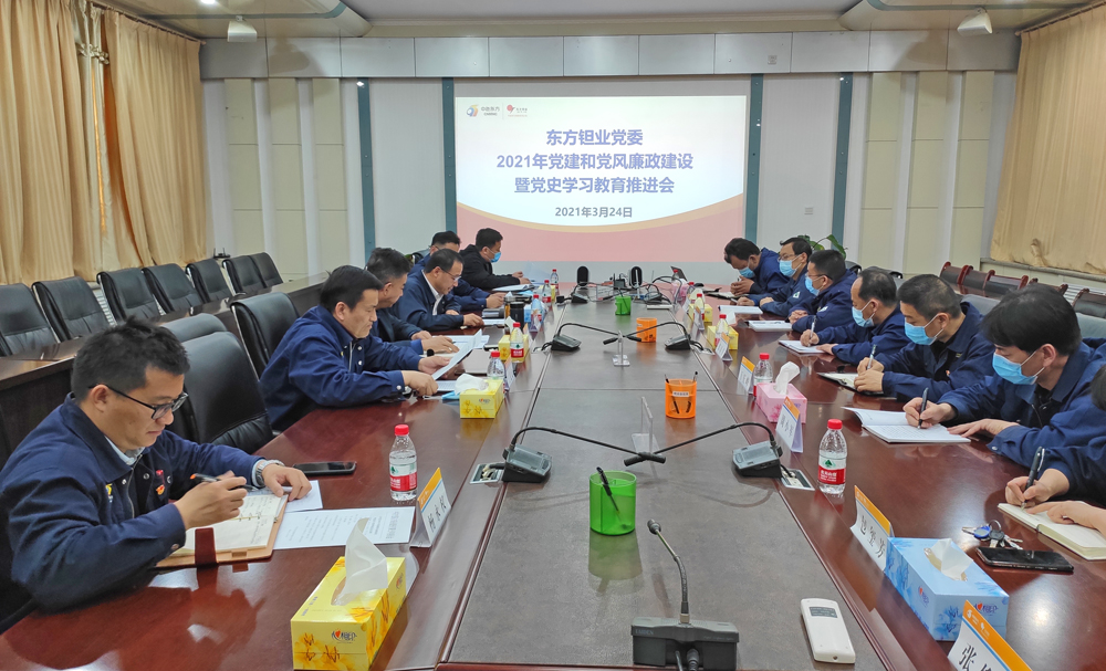 东方钽业党委召开2021年党建和党风廉政建设暨党史学习教育推进会